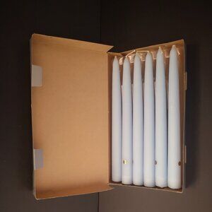 NIB PartyLite Set of 6 Unscented Light Blue 10" Taper Candles #P0765 Round